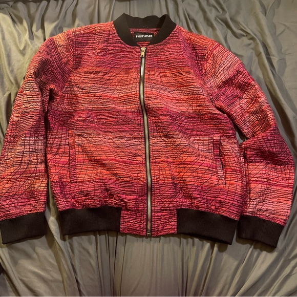 Philip Ayler Red Bomber Jacket - Picture 1 of 6